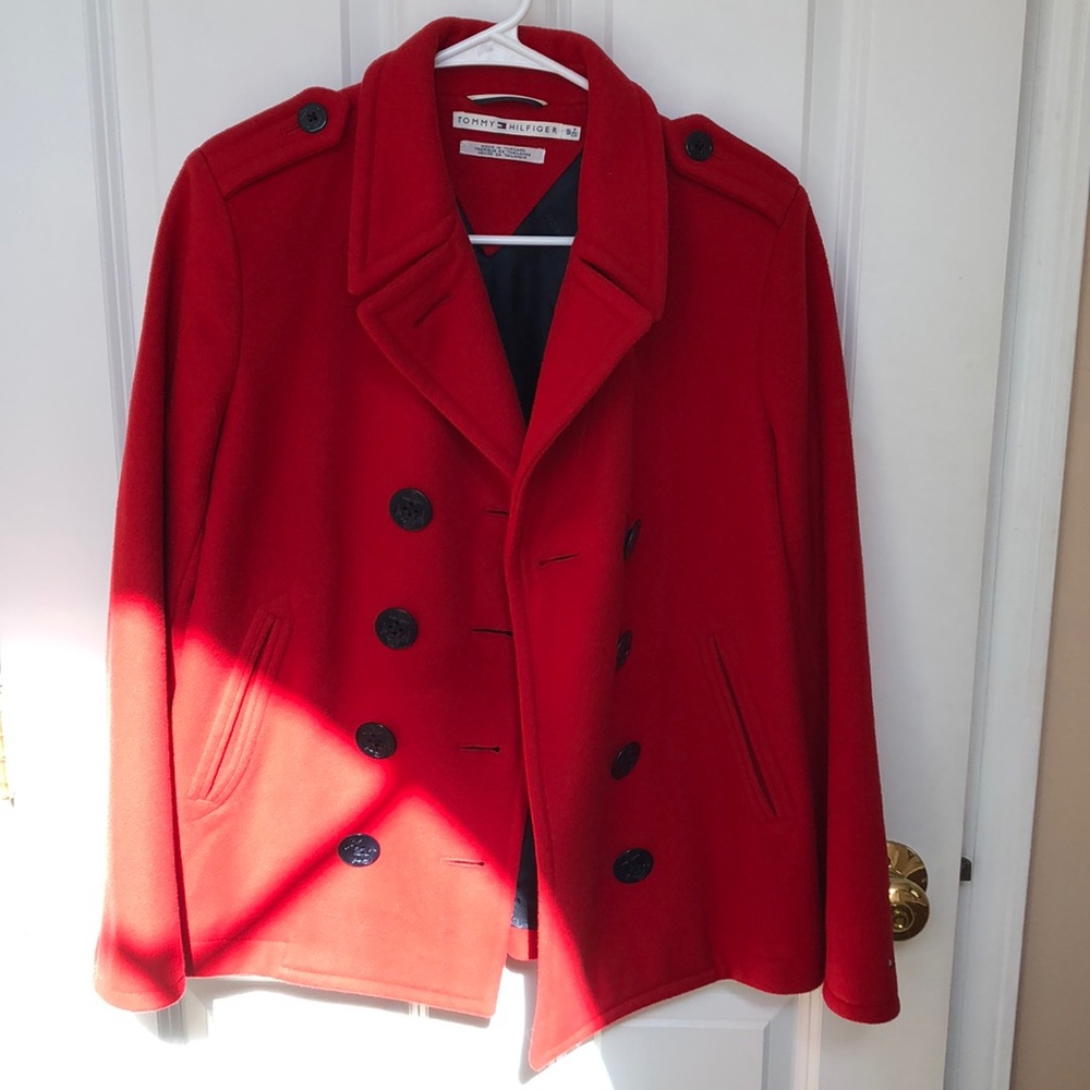 Red Tommy Hilfiger Peacoat